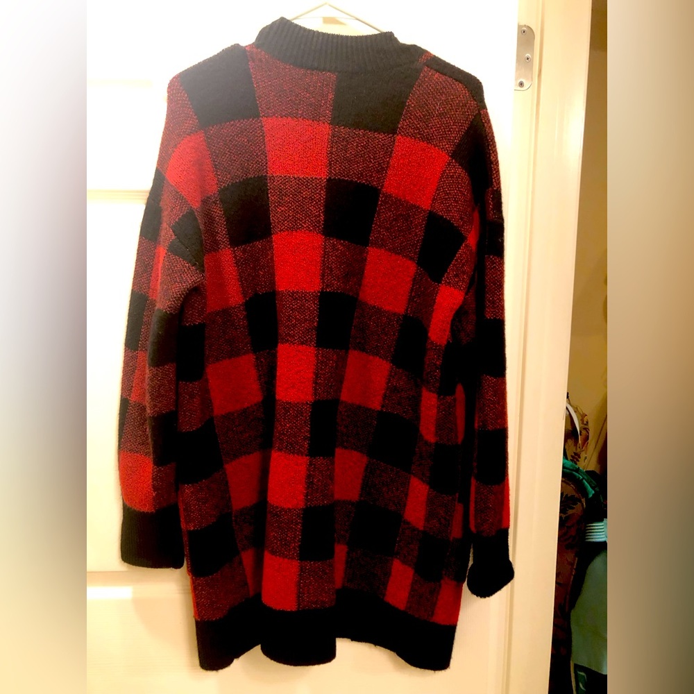 Buffalo Plaid Sweater Jacket